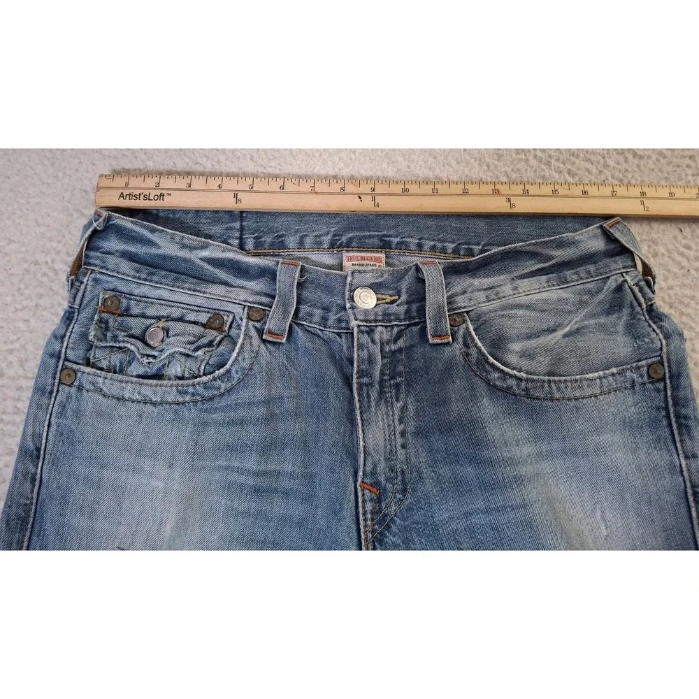 True Religion Jeans Men's 33* (34x34) Ricky Relaxed Straight Distressed Made USA